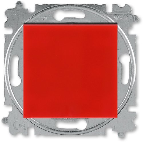 Выключатель кнопочный без рамки ABB EPJ Levit 1-кл. красный/дымчатый чёрный картинка